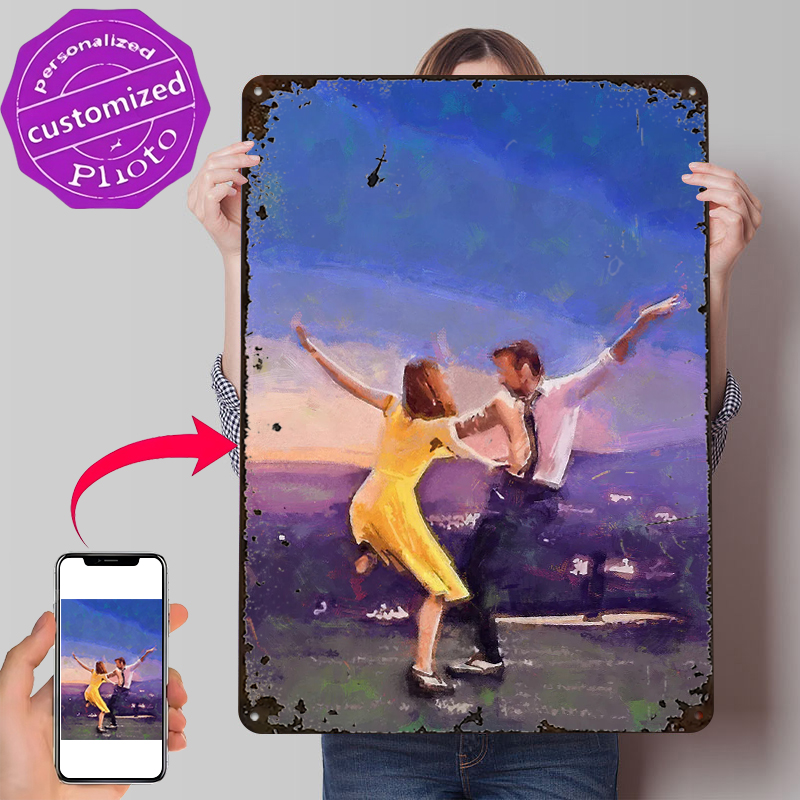 Retro Gaming Island - La La Land Gemälde 3D-Textur Metallposter