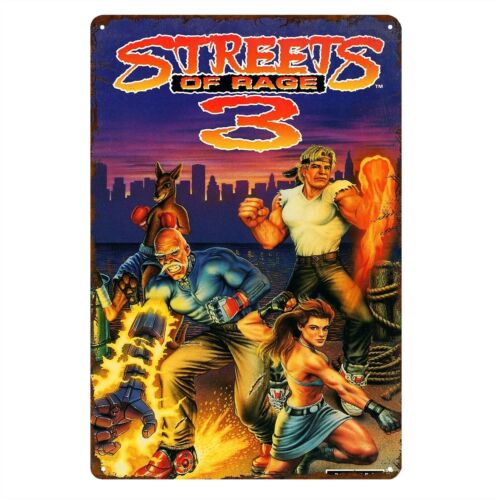 Retro Gaming Pictures - Y1, Streets Of 3 Retro-Videospiel-Metallposter, Blechschild,