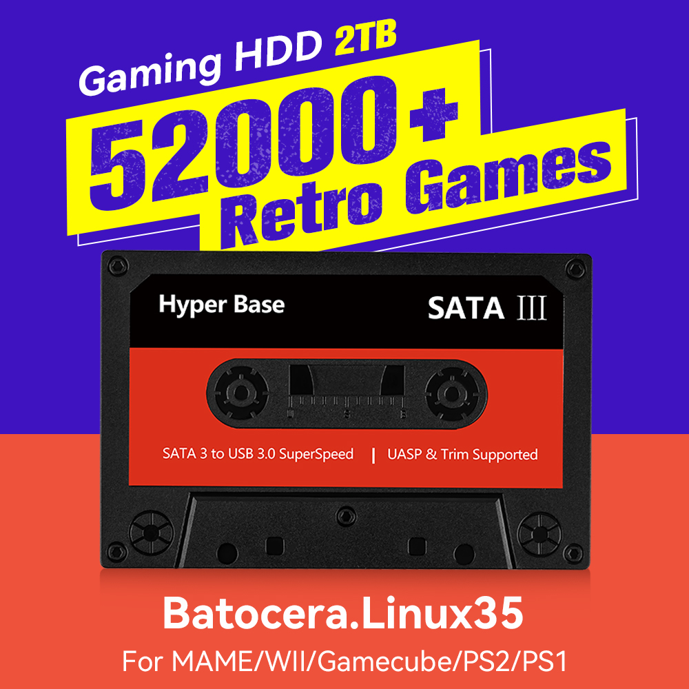 Retro Gaming Ps3 - Batocera 500GB/2TB Retro-Spielekonsole mit 52000+ Spielen