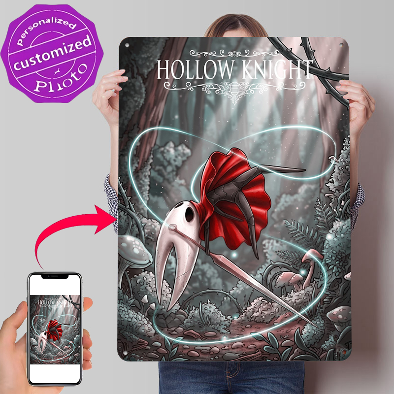 Retro Gaming At Home - Hollow Knight Hornet Artwork Metallposter, individuelle