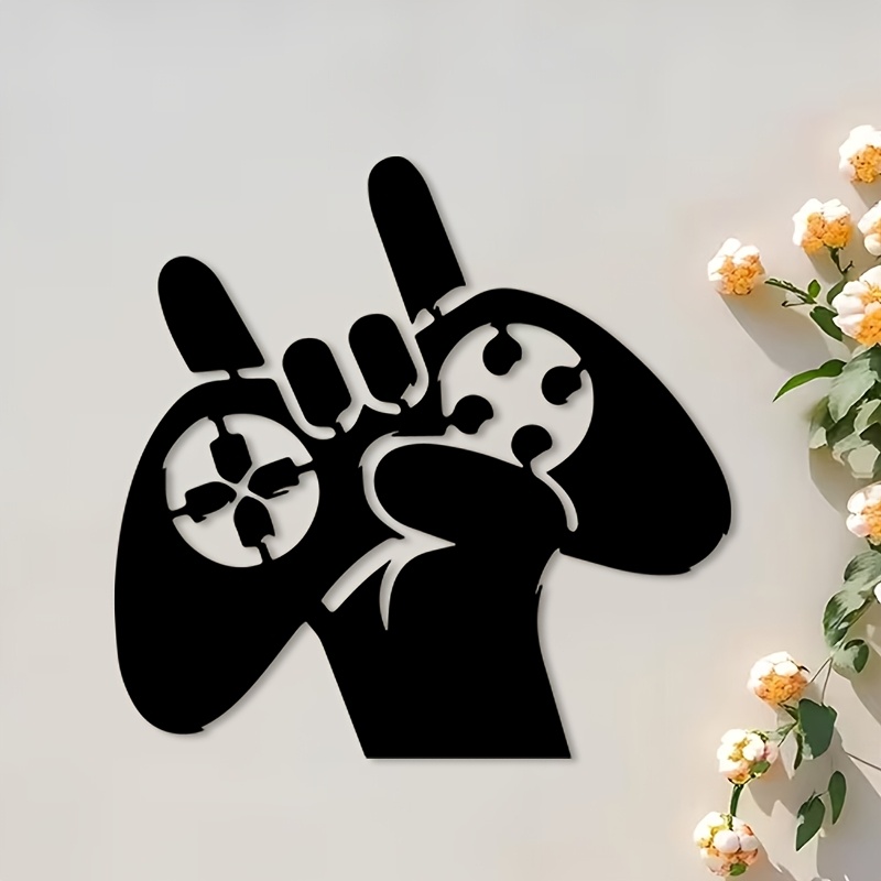 Retro Gaming Gifts - Retro Gaming Metall-Wandkunst: Nostalgische Eisen-Controller-Statue als