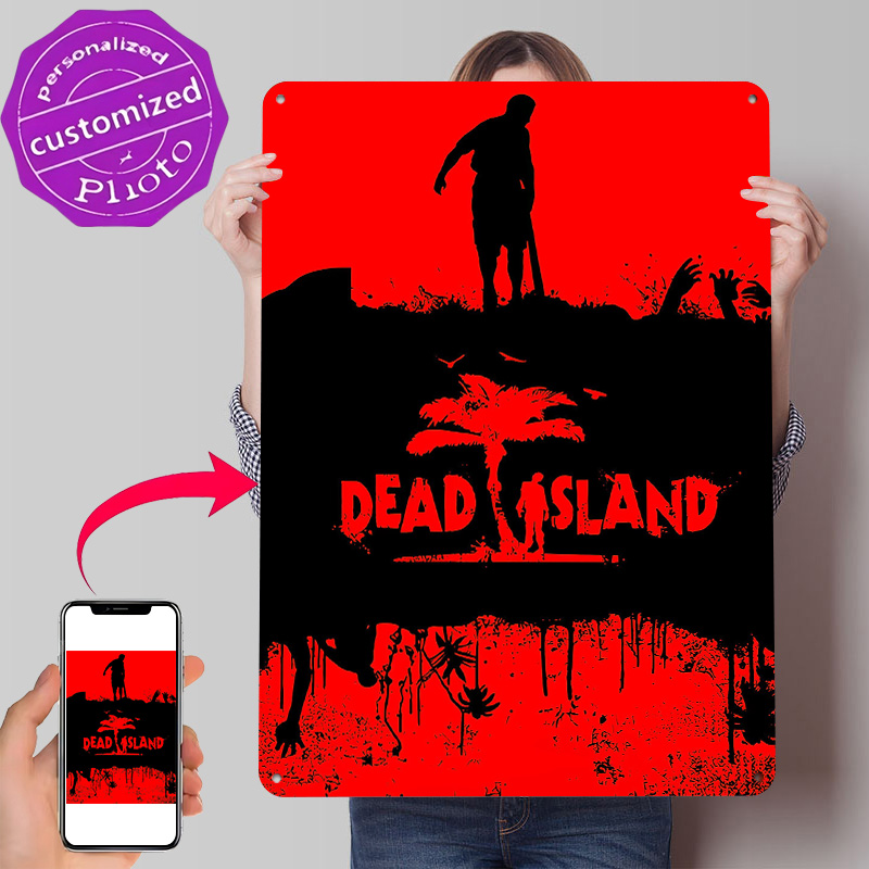 Retro Gaming Island - Dead Island Game Personalisiertes 3D-strukturiertes Metallposter
