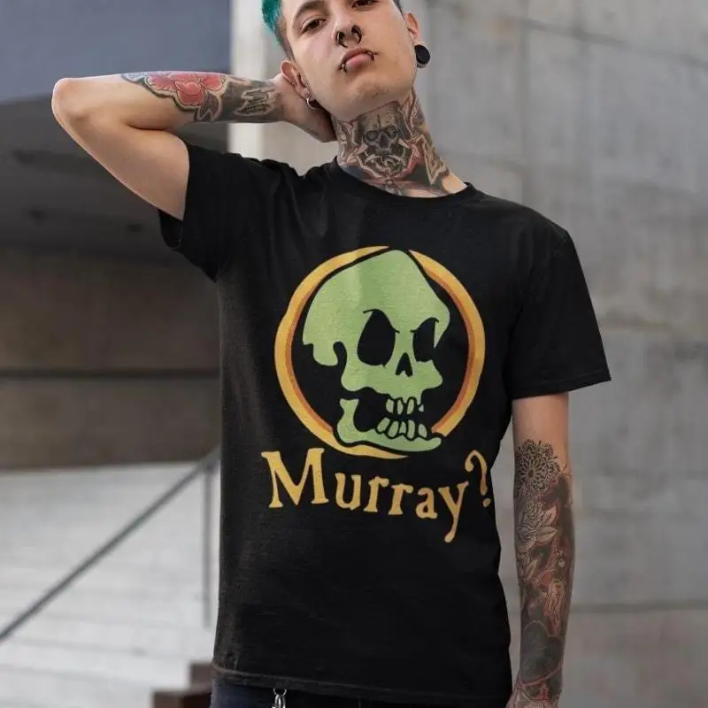 Retro Gaming Island - Schweres Baumwoll-T-Shirt Monkey Island Gaming Murray
