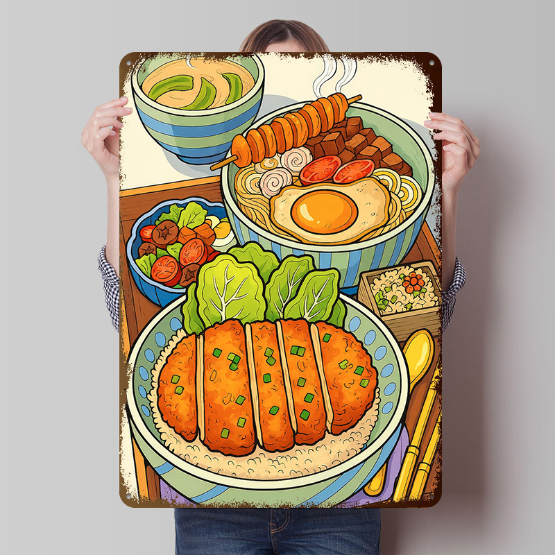 Retro Gaming Life - Japanisches Lebensmittel-Stilleben Druckposter Maßgefertigte Retro-Wandkunst Vintage
