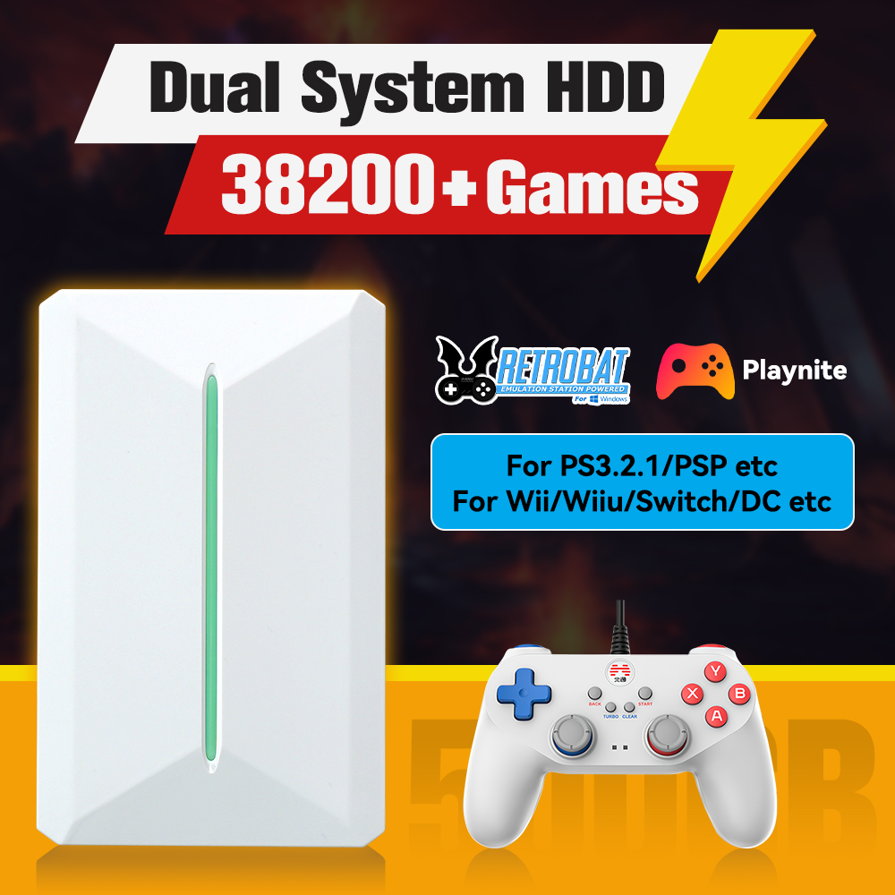 Retro Gaming Ps3 - Retrobat&Playnite System HDD Retro-Spielekonsole für PS3/PS2/WIIU/WII/Switch/MAME