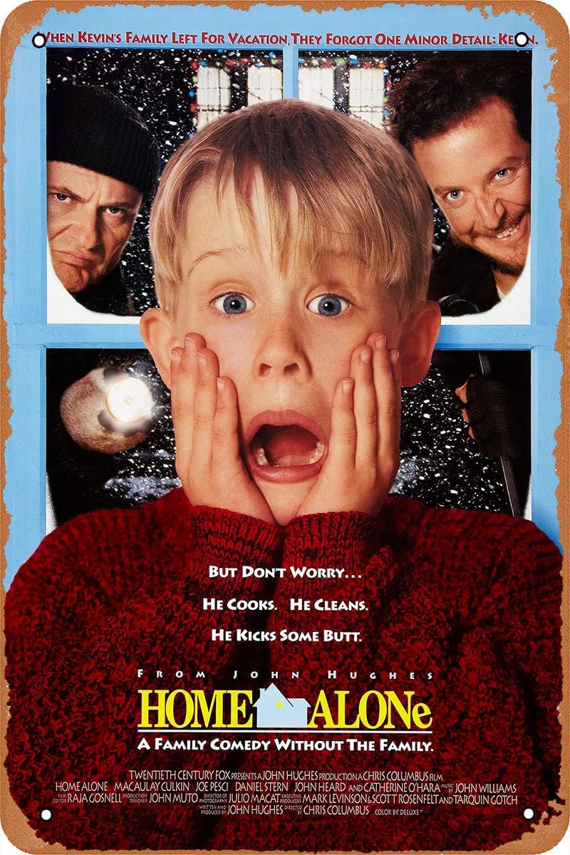 Retro Gaming Pictures - QIAN&XII Home Alone Filmplakat Retro-Metallschild Blechschild