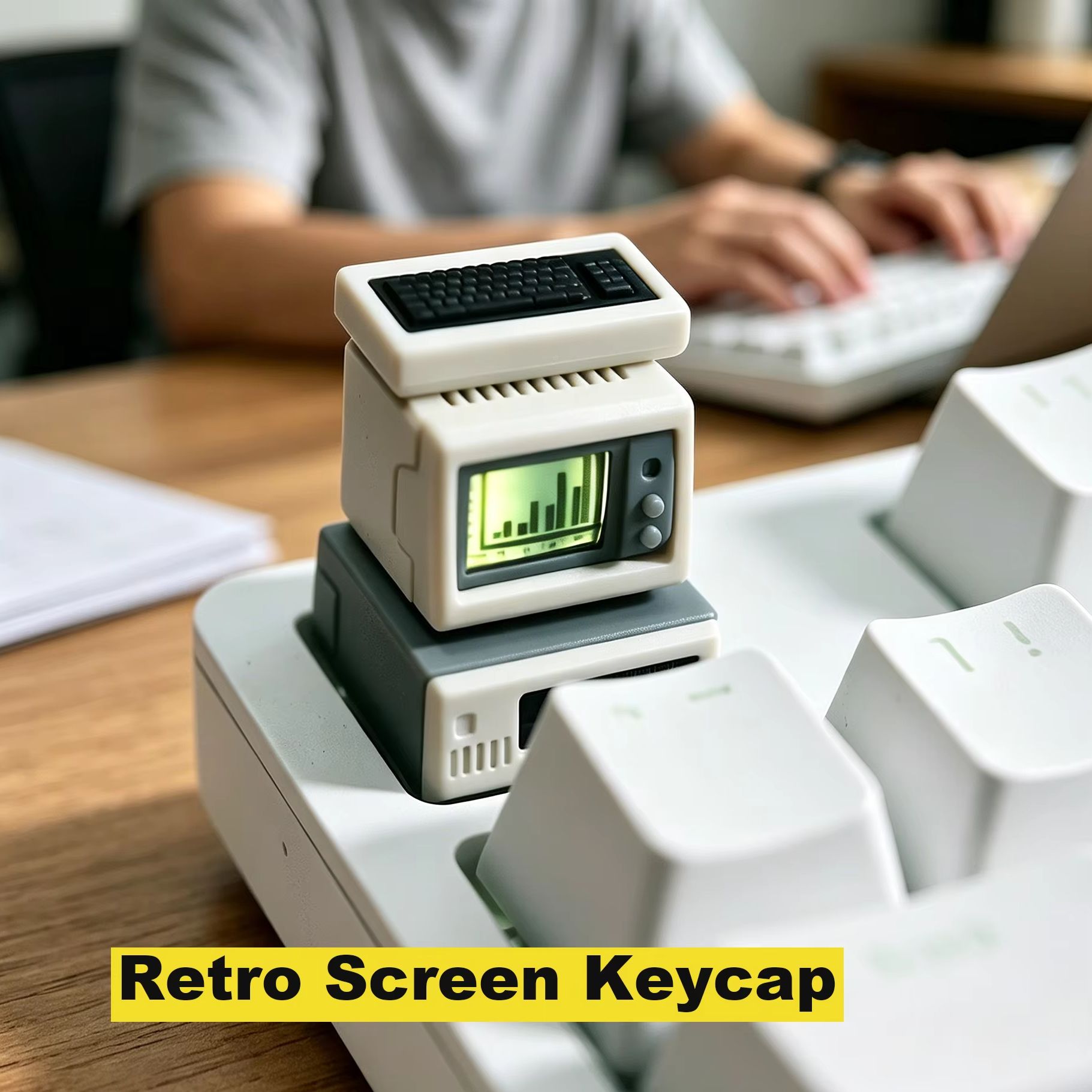 Retro Gaming Keyboard - Retro-Computer-Tastenkappe mit Hintergrundbeleuchtung, benutzerdefinierte Computerkomponenten, Tastaturzubehör,
