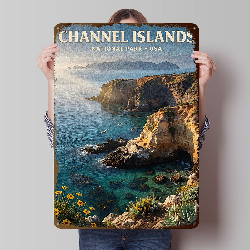 Retro Gaming Island - Channel Islands Nationalpark Metallposter, individuelle Wandkunst,