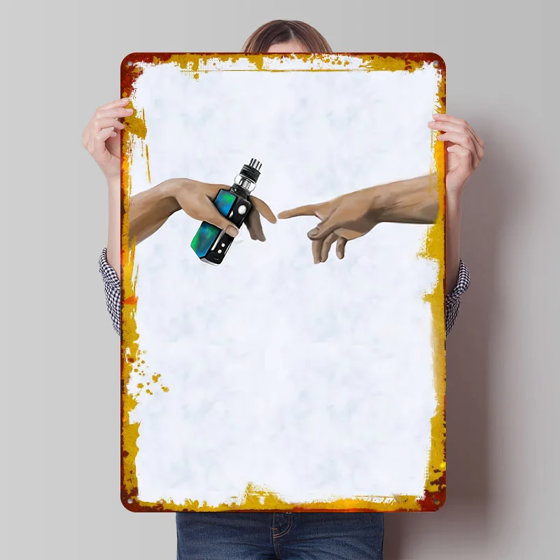 Retro Gaming At Home - Vape Smoking Touching Handbedrucktes Poster, personalisierte