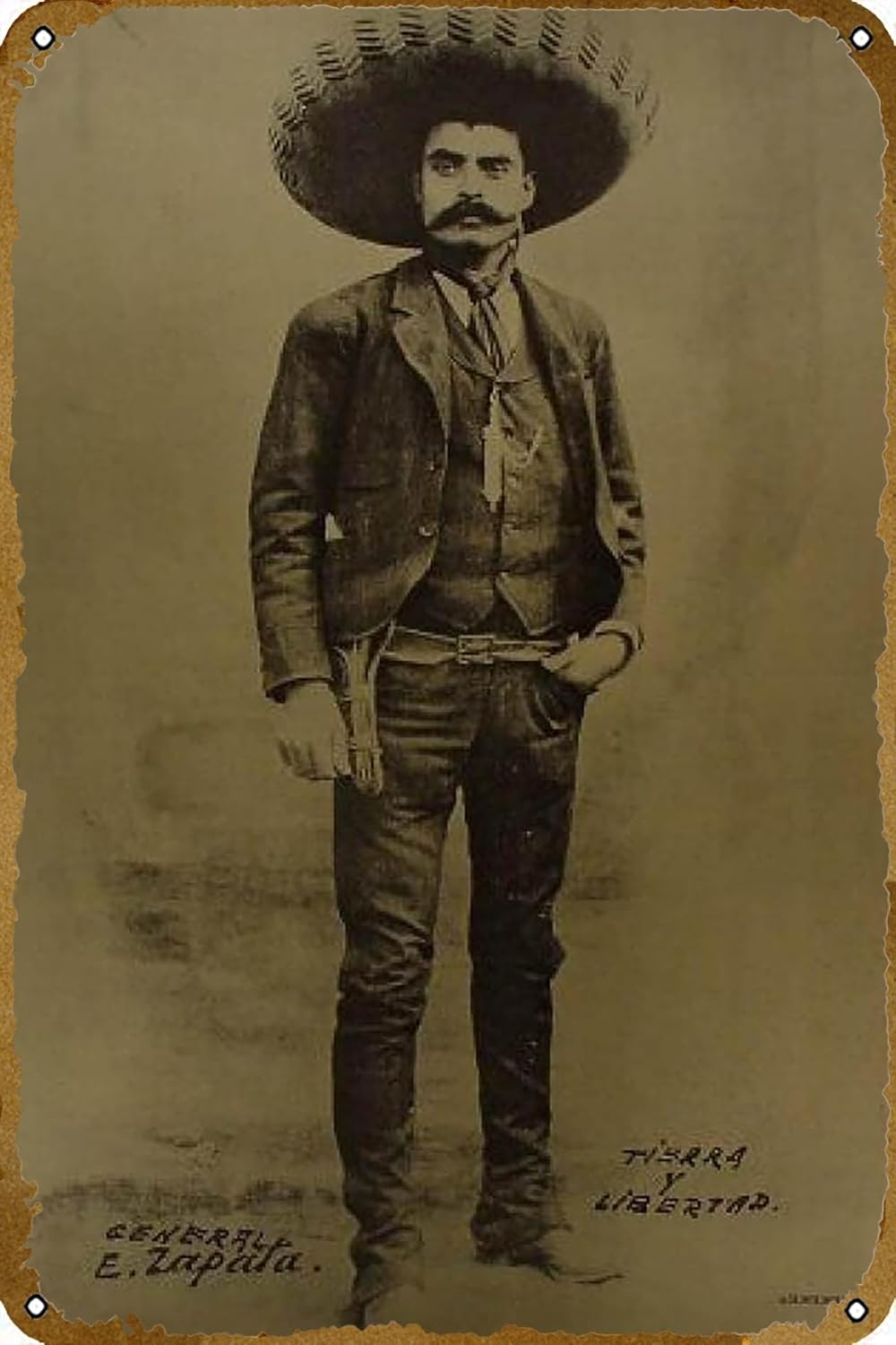 Retro Gaming Pictures - EMILIANO ZAPATA Poster ZICO-1721 Metallblech Retro-Logo