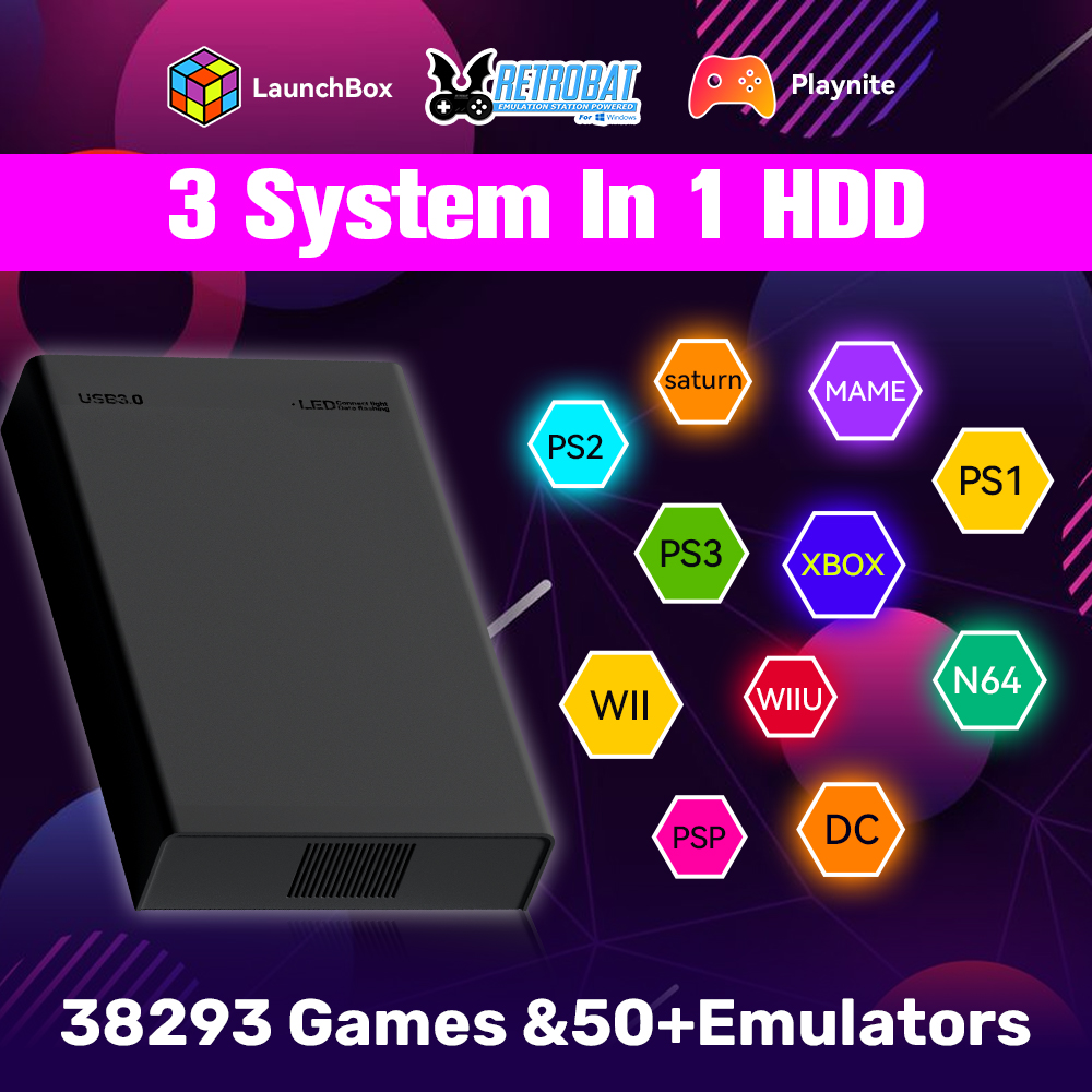 Retro Gaming Ps3 - 500G Retro Gaming HDD Videospielkonsole Retrobat&Playnite&Launchbox