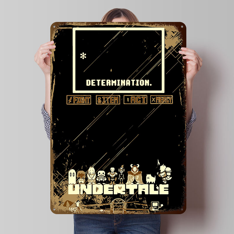 Retro Gaming At Home - Undertale Metallposter, individuelle Wandkunst, Retro-Vintage-Blechschilder für