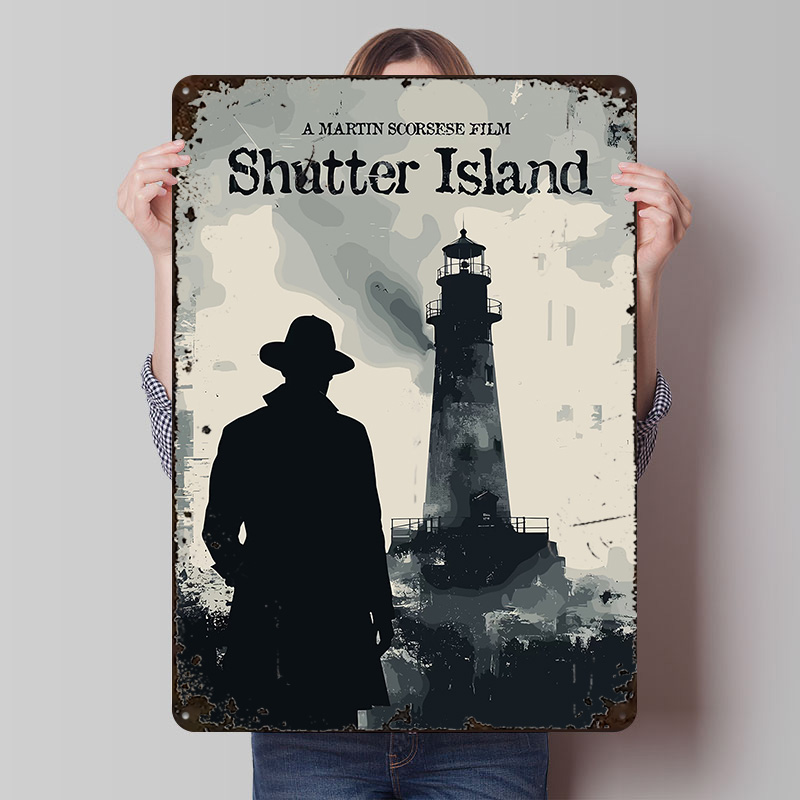 Retro Gaming Island - Shutter Island Film Gedruckter Poster, Individuelles