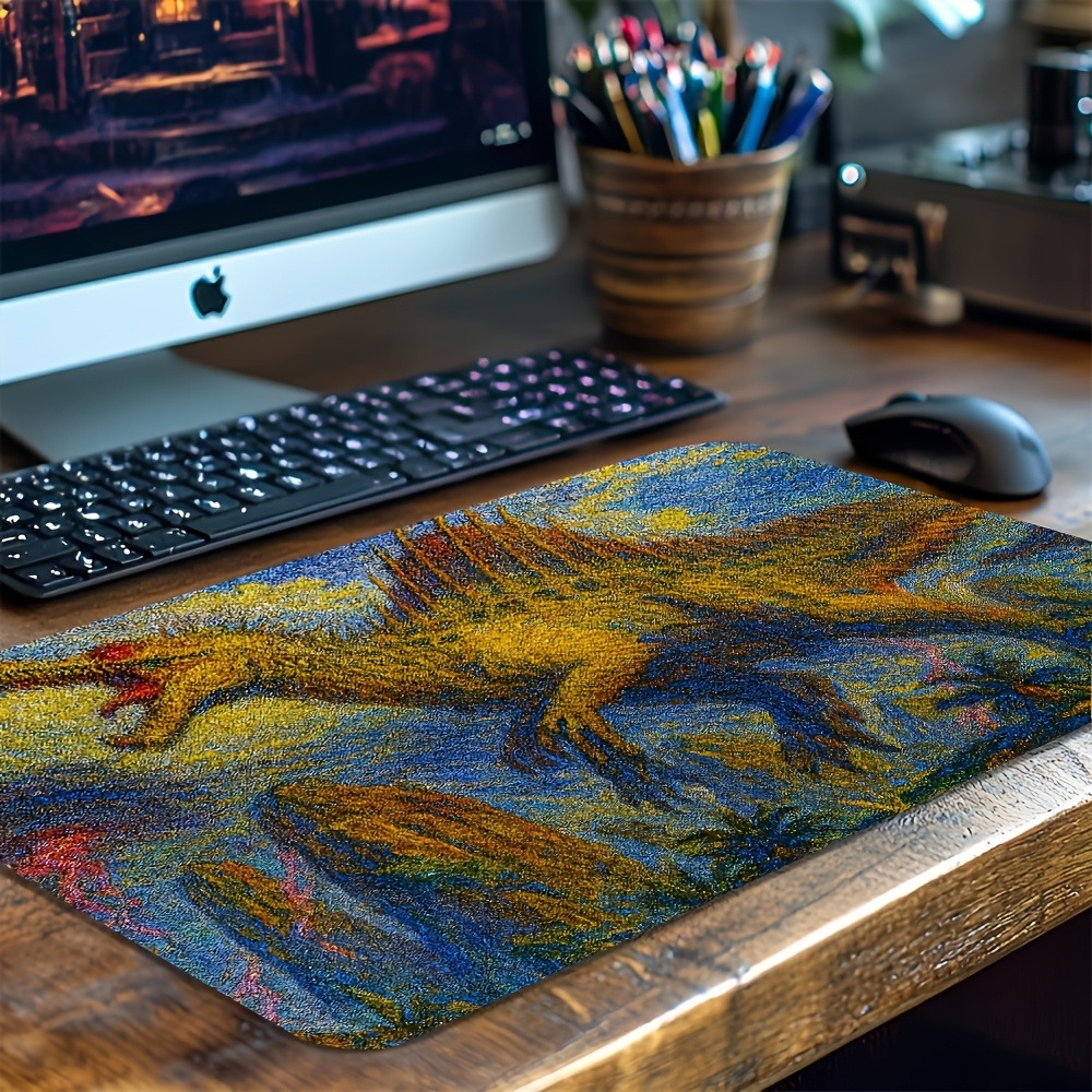 Retro Gaming Keyboard - Retro-Spinosaurus-Spielmatte Rutschfeste Schreibtischunterlage Erweiterte Tastaturmatte für