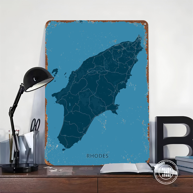Rhodos-Insel-Karte Poster, per – Retro Gaming Island Bewertung und Preis