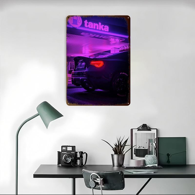 Schwarzes Zinn-Schild mit Moti – Retro Gaming At Home Bewertung und Preis